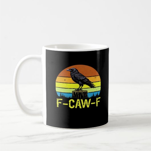 Crow F-Caw-F Funny Bird Classic Minimal Clean Kaffeetasse (Links)