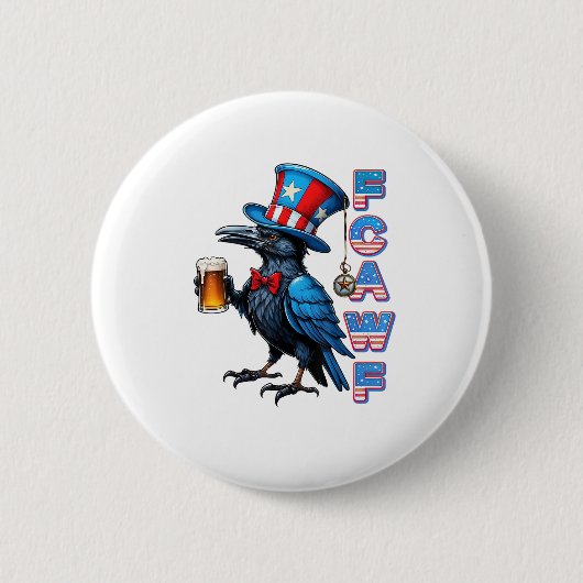 Crow, F-Caw-F Funny Bird Creative Casual Button (Vorderseite)