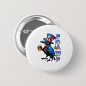 Crow, F-Caw-F Funny Bird Creative Casual Button (Vorne & Hinten)