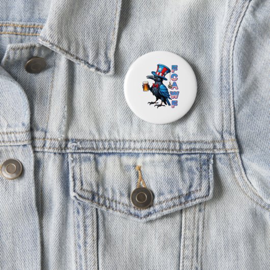 Crow, F-Caw-F Funny Bird Creative Casual Button (Beispiel)