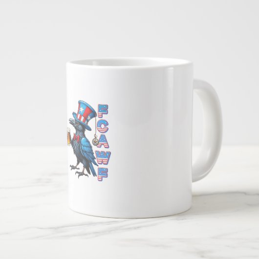 Crow, F-Caw-F Funny Bird Creative Casual Jumbo-Tasse (Vorderseite Rechts)