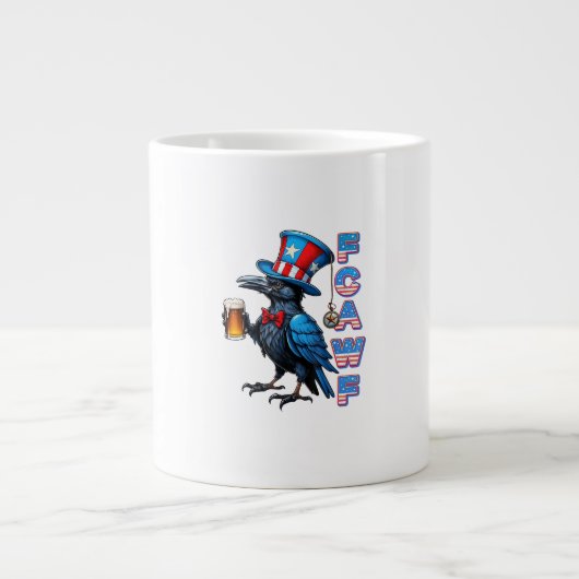 Crow, F-Caw-F Funny Bird Creative Casual Jumbo-Tasse (Vorderseite)