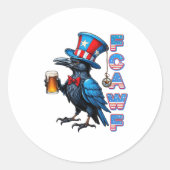 Crow, F-Caw-F Funny Bird Creative Casual Runder Aufkleber (Vorderseite)