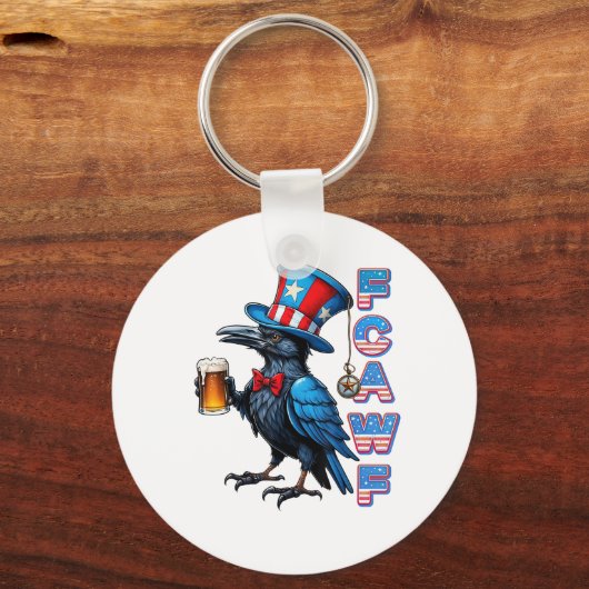 Crow, F-Caw-F Funny Bird Creative Casual Schlüsselanhänger (Vorderseite)