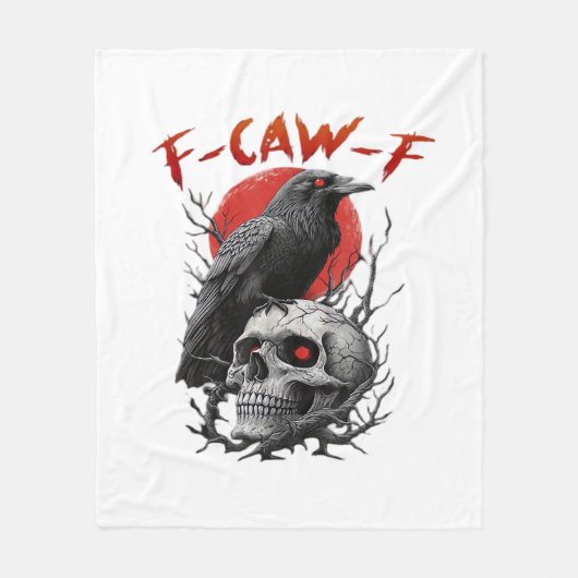 Crow, F-Caw-F Funny Bird F-Caw-F Moon Gothic Adult Fleecedecke (Vorderseite)