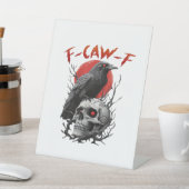 Crow, F-Caw-F Funny Bird F-Caw-F Moon Gothic Adult Sockelschild (In SItu)