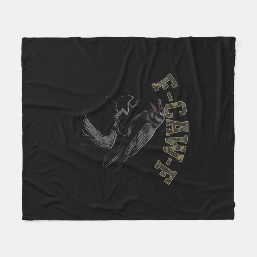 Crow F-Caw-F Funny Bird Fleecedecke (Vorderseite (Horizontal))