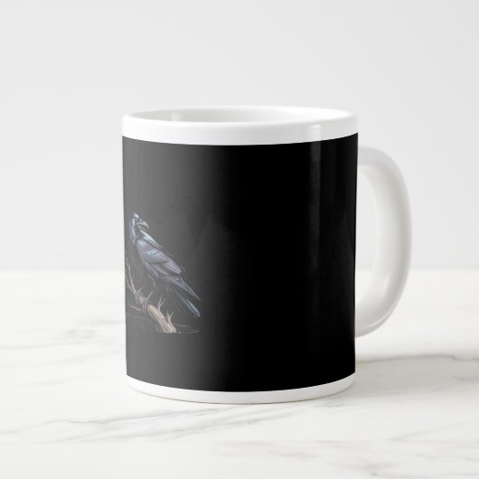 Crow, F-Caw-F Funny Bird Funny Quote Jumbo-Tasse (Vorderseite Rechts)