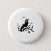 Crow, F-Caw-F Funny Bird Funny Trendy Button (Vorderseite)
