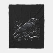 Crow, F-Caw-F Funny Bird Minimal Clean Fleecedecke (Vorderseite)