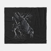 Crow, F-Caw-F Funny Bird Minimal Clean Fleecedecke (Vorderseite (Horizontal))