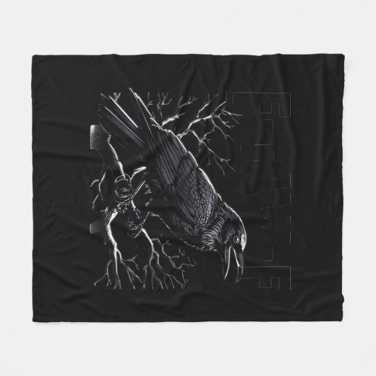 Crow, F-Caw-F Funny Bird Minimal Clean Fleecedecke (Vorderseite (Horizontal))