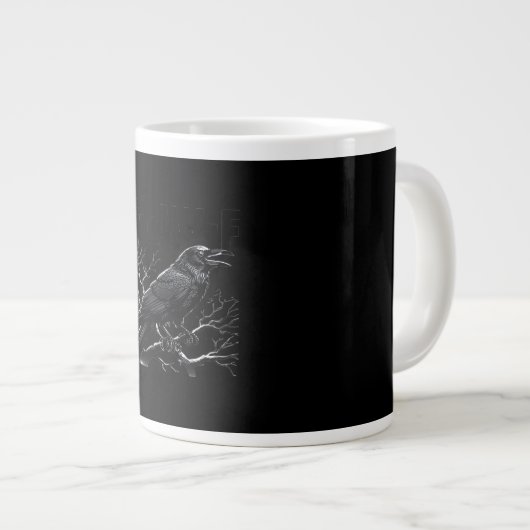 Crow, F-Caw-F Funny Bird Minimal Clean Jumbo-Tasse (Vorderseite Rechts)