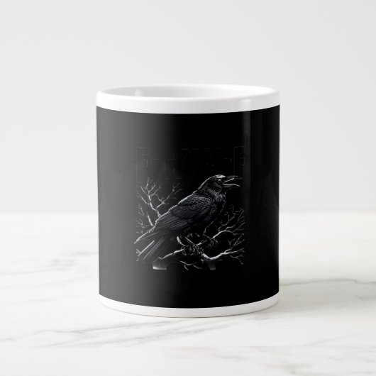 Crow, F-Caw-F Funny Bird Minimal Clean Jumbo-Tasse (Vorderseite)