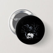 Crow, F-Caw-F Funny Bird Moon Gothic Adult Humor Button (Vorne & Hinten)