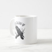 Crow, F-Caw-F Funny Bird Moon Gothic Adult Humor C Kaffeetasse (Vorderseite Links)