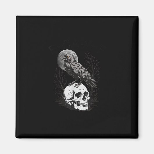 Crow, F-Caw-F Funny Bird Moon Gothic Adult Humor C Magnet (Vorne)