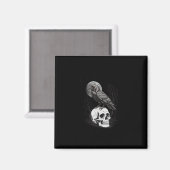 Crow, F-Caw-F Funny Bird Moon Gothic Adult Humor C Magnet (Vorderseite/Rückseite)