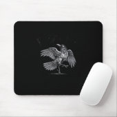 Crow, F-Caw-F Funny Bird Moon Gothic Adult Humor C Mousepad (Mit Mouse)