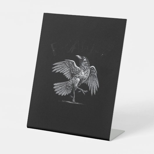 Crow, F-Caw-F Funny Bird Moon Gothic Adult Humor C Sockelschild (Vorderseite)