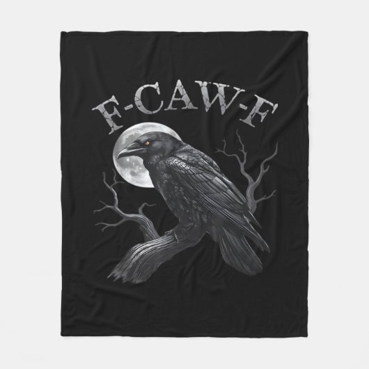 Crow F-Caw-F Funny Bird Moon Gothic Adult Humor Cr Fleecedecke (Vorderseite)