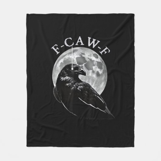Crow F-Caw-F Funny Bird Moon Gothic Adult Humor Cr Fleecedecke (Vorderseite)