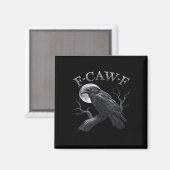 Crow F-Caw-F Funny Bird Moon Gothic Adult Humor Cr Magnet (Vorderseite/Rückseite)