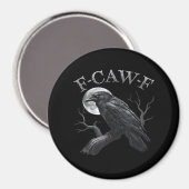 Crow F-Caw-F Funny Bird Moon Gothic Adult Humor Cr Magnet (Vorderseite/Rückseite)