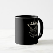 Crow F-Caw-F Funny Bird Moon Gothic Adult Humor Cr Tasse (VorderseiteRechts)