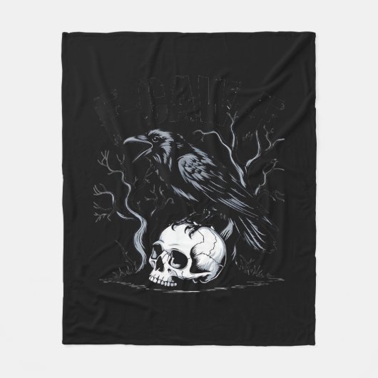 Crow, F-Caw-F Funny Bird Moon Gothic Adult Humor Fleecedecke (Vorderseite)