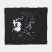 Crow, F-Caw-F Funny Bird Moon Gothic Adult Humor Fleecedecke (Vorderseite (Horizontal))