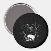 Crow, F-Caw-F Funny Bird Moon Gothic Adult Humor Magnet (Vorderseite/Rückseite)