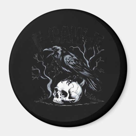 Crow, F-Caw-F Funny Bird Moon Gothic Adult Humor Magnet (Vorne)