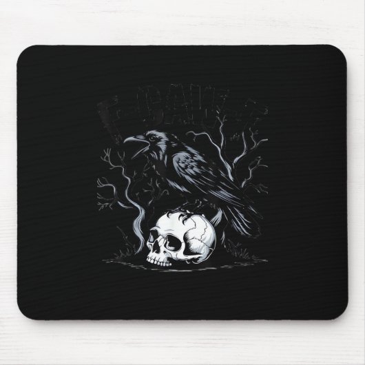 Crow, F-Caw-F Funny Bird Moon Gothic Adult Humor Mousepad (Vorne)