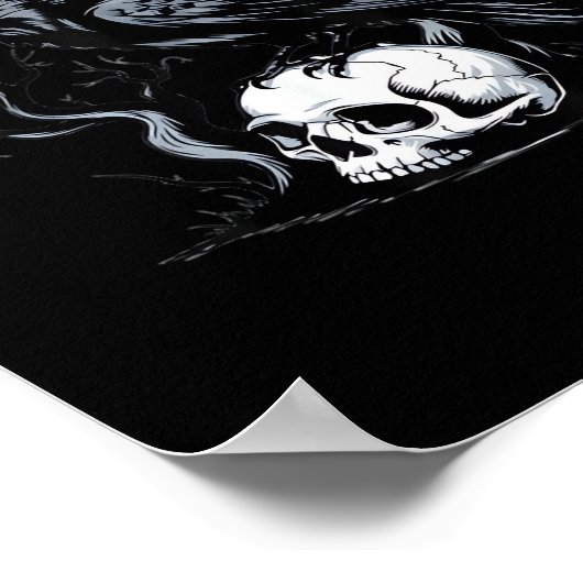 Crow, F-Caw-F Funny Bird Moon Gothic Adult Humor Poster (Ecke)