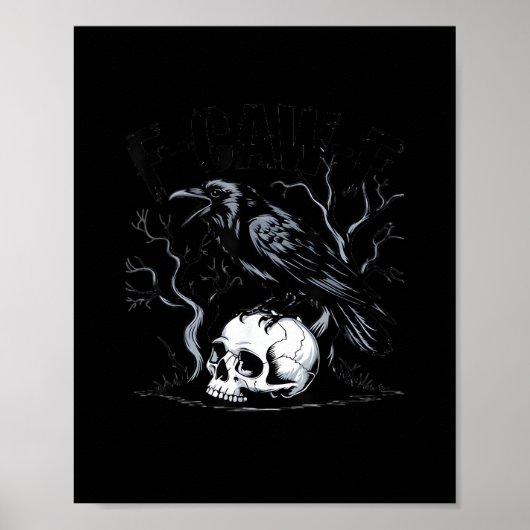 Crow, F-Caw-F Funny Bird Moon Gothic Adult Humor Poster (Vorne)