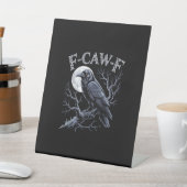Crow F-Caw-F Funny Bird Moon Gothic Adult Humor Re Sockelschild (In SItu)
