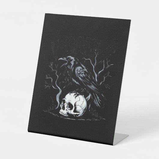 Crow, F-Caw-F Funny Bird Moon Gothic Adult Humor Sockelschild (Vorderseite)