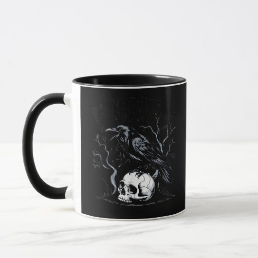 Crow, F-Caw-F Funny Bird Moon Gothic Adult Humor Tasse (Links)