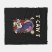 Crow F-Caw-F Funny Bird Moon Gothic Adult Humor Vi Fleecedecke (Vorderseite (Horizontal))