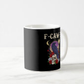 Crow F-Caw-F Funny Bird Moon Gothic Adult Humor Vi Kaffeetasse (VorderseiteRechts)