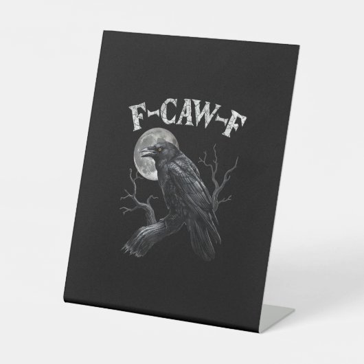 Crow F-Caw-F Funny Bird Moon Gothic Adult Humor Vi Sockelschild (Vorderseite)