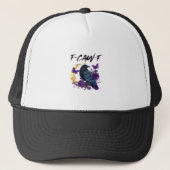 Crow F Caw F Funny Bird Moon Gothic Design Truckerkappe (Vorderseite)