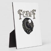 Crow, F-Caw-F Funny Bird Moon Gothic Retro Graphic Fotoplatte (Seite)