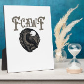 Crow, F-Caw-F Funny Bird Moon Gothic Retro Graphic Fotoplatte (Seite)