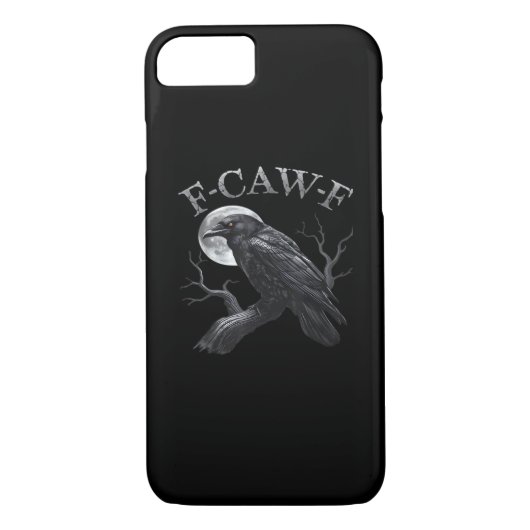 Crow F-Caw-F Funny Bird Moon Retro Classic Case-Mate iPhone Hülle (Rückseite)
