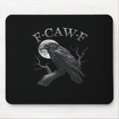 Crow F-Caw-F Funny Bird Moon Retro Classic Mousepad (Vorne)