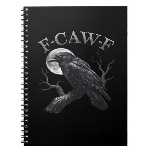 Crow F-Caw-F Funny Bird Moon Retro Classic Notizblock (Vorderseite)
