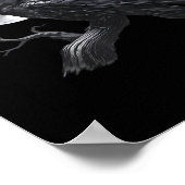 Crow F-Caw-F Funny Bird Moon Retro Classic Poster (Ecke)