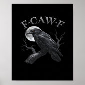 Crow F-Caw-F Funny Bird Moon Retro Classic Poster (Vorne)